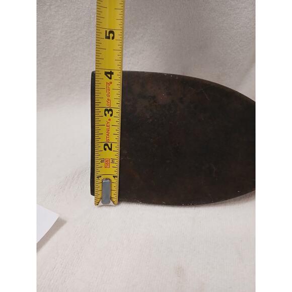 Sad Iron Antique Cast Flat Iron Rope Braid Grip Handle 8 Lb Ornate Brown 6" Inch - Picture 11 of 16